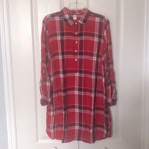 Red, white and blue plaid shift dress ❤️